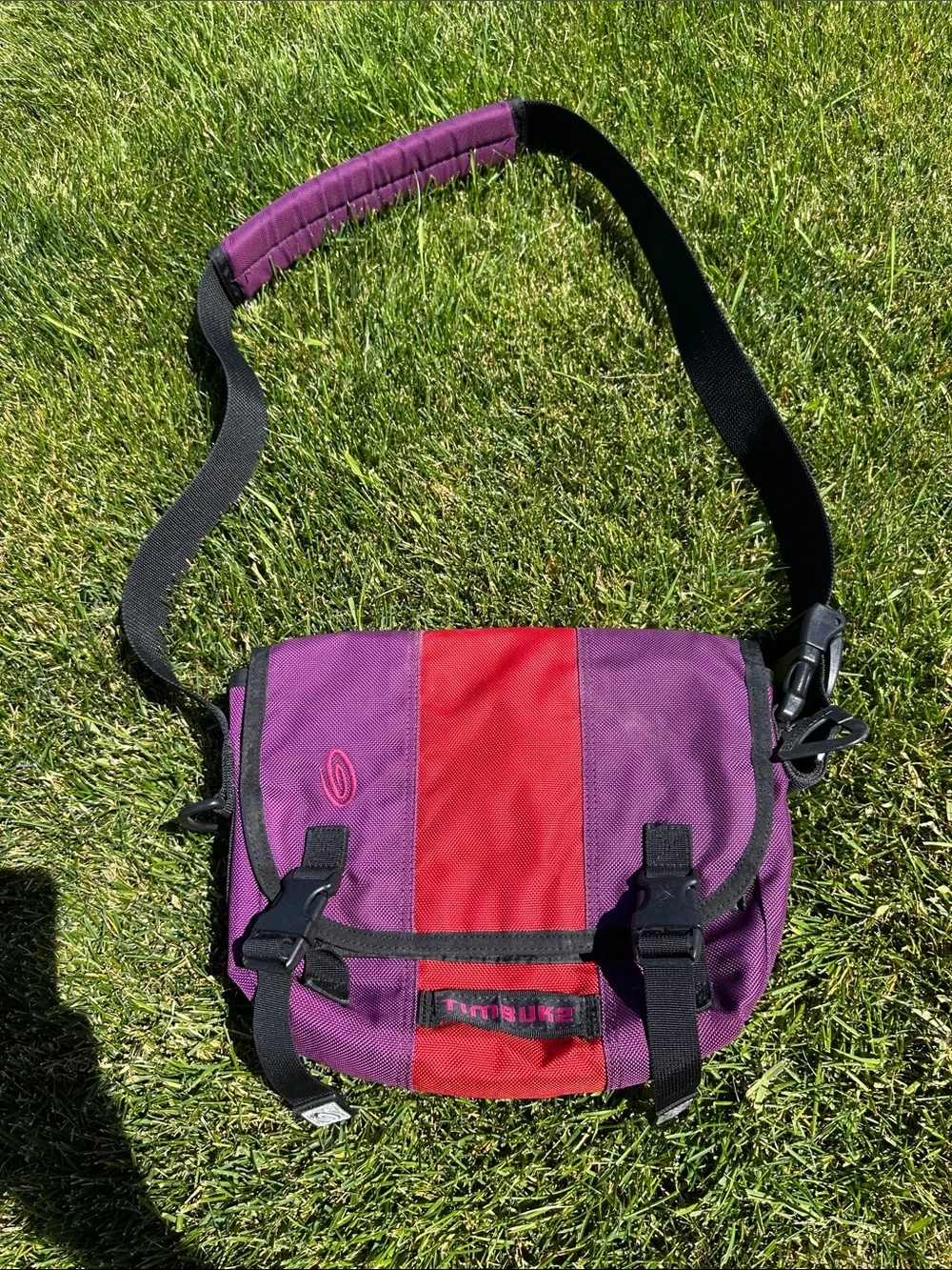 Timbuk2 Two-Tone Purple and Red Messenger Bag